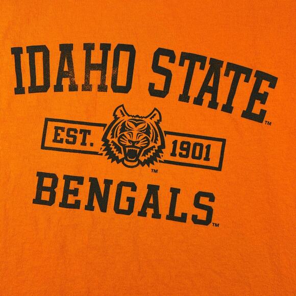 VTG MV Sport Idaho State Bengals Orange College Graphic T-shirt Size Large - Picture 4 of 7
